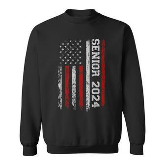 Senior 2024 American Flag Usa Graduation Class Of 2024 Sweatshirt - Monsterry