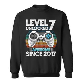 Seven 7Yr Bday Son Boy Gamer 7Th 7 Years Old Birthday Sweatshirt | Mazezy
