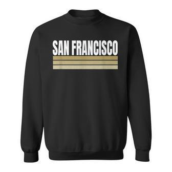 Sf Vintage Striped San Francisco Red Maroon San Francisco Ca Sweatshirt | Mazezy