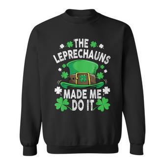Shamrock Leprechauns Made Me Do It St Patrick's Day Boys Men Sweatshirt - Monsterry AU