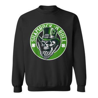 Shamrock N Roll Irish Music Skull St Patrick's Rocker Sweatshirt - Monsterry AU