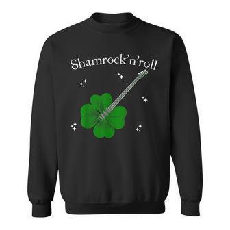 Shamrock'n'roll St Patrick's Day Rock Guitar Bass Players Sweatshirt - Monsterry