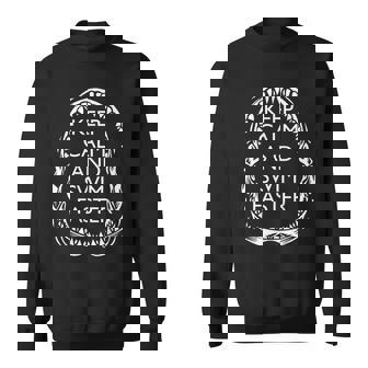 Shark Th Keep Calm And Swim Faster Shark Sweatshirt - Monsterry