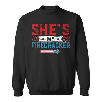 She's My Firecracker His And Hers 4Th July Matching Couples Sweatshirt - Monsterry DE