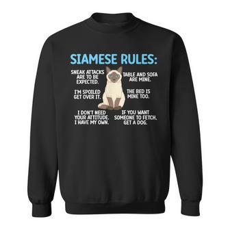 Siamese Rules Siamese Cat Owner Siamese Lover Sweatshirt - Monsterry