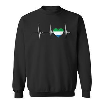 Sierra Leone Heartbeat Ekg Pulse Siera Leonean Roots Sweatshirt - Monsterry AU