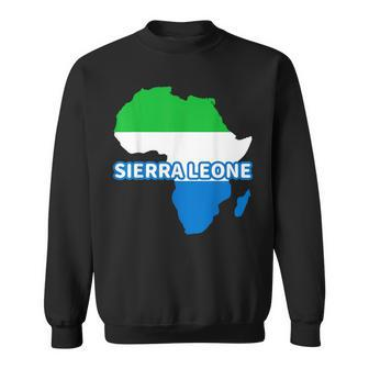 Sierra Leone Sierra Leonean Pride Flag Map Africa Print Sweatshirt - Monsterry UK
