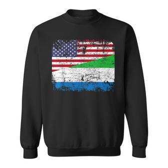 Sierra Leonean Roots Half American Flag Sierra Leonean Sweatshirt - Monsterry UK