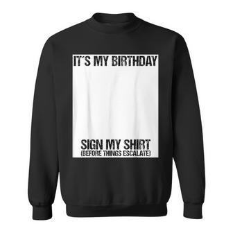 Sign My Birthday Party Ice Breaker & Womens Sweatshirt | Mazezy CA