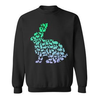 Silhouette Bunny For Rabbit Lover Boys Rabbit Sweatshirt - Monsterry