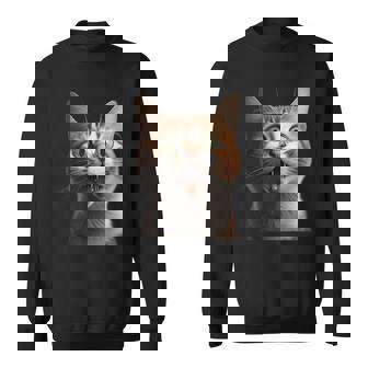 Silly Cats Sticking His Tongue Out Sweatshirt - Thegiftio