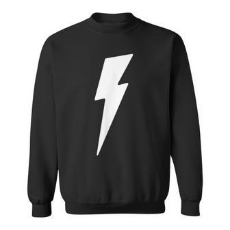 Simple Lightning Bolt In White Thunder Bolt Graphic Sweatshirt - Thegiftio UK