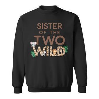 Sister Of The Two Wild Animal Safari 2Nd Birthday Theme Sweatshirt - Seseable