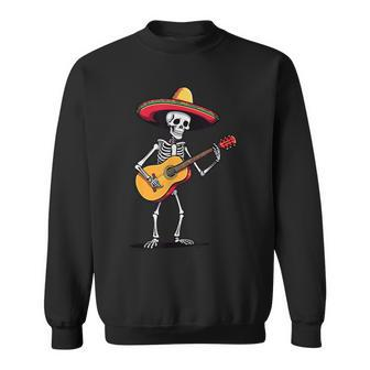 Skeleton Mexico Guitar Music Fiesta Cinco De Mayo Sweatshirt - Monsterry DE