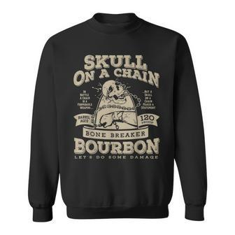 Skull On A Chain Bone Breaker Bourbon Sweatshirt - Monsterry