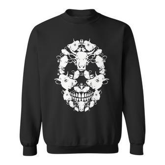 Skull Cow Skeleton Sweatshirt | Mazezy