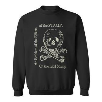 Skull Crossbones O The Fatal Stamp Beige Sweatshirt - Monsterry DE