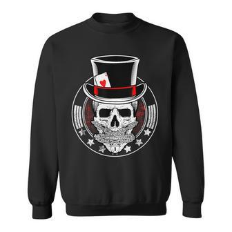 Skull Poker Ace Of Hearts Casino Gambling Card Player Sweatshirt - Monsterry UK