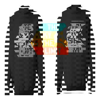 The Sky Is The Limit Retro Rock Climbing Vintage Climber Sweatshirt | Mazezy