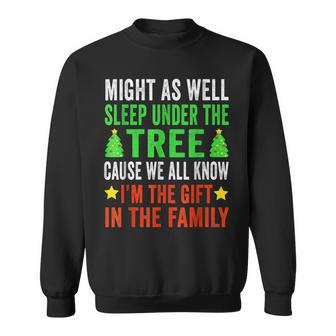 Might As Well Sleep Under The Tree Christmas Family Sweatshirt | Mazezy