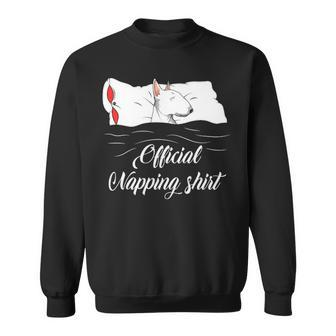 Sleeping Bull Terrier Pyjamas Dog Lover Official Napping Sweatshirt | Mazezy