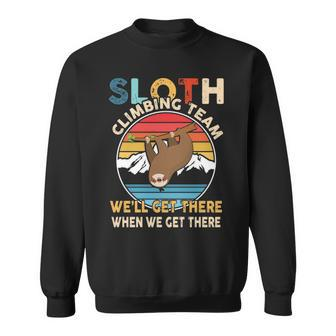 Sloth Climbing Team Retro Vintage Hiking Climbing Sweatshirt | Mazezy
