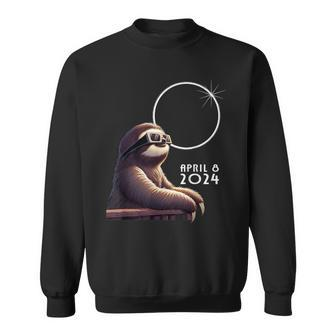 Sloth Watching Eclipse Total Solar Eclipse 2024-04-08 Sweatshirt - Thegiftio UK