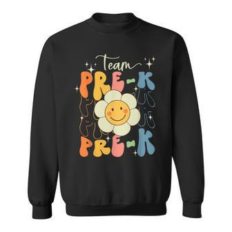 Smile Face First Day Of Team Prek Back To School Groovy Sweatshirt - Monsterry