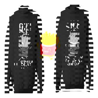 Smile It's Fry Day Kawaii Hot Fries French Fries Lover Sweatshirt - Thegiftio UK