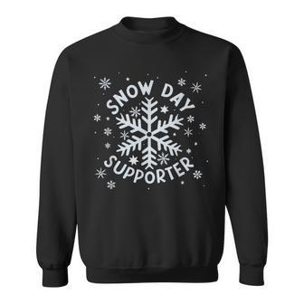 Snow Day Supporter Snowflake Winter Let It Snow Sweatshirt - Seseable