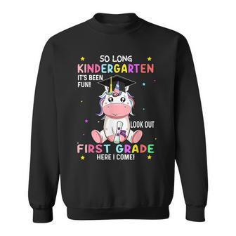 So Long Kindergarten Graduation Class 2024 Unicorn Girls Sweatshirt | Mazezy CA