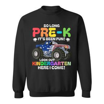 So Long Pre-K Kindergarten Graduation Monster Truck Usa Sweatshirt - Monsterry DE