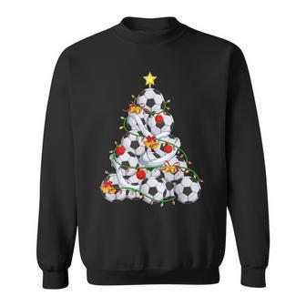 Soccer Christmas Tree Xmas Pajamas Coach Player Boys Sweatshirt - Monsterry