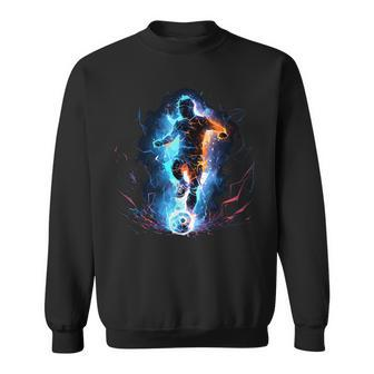 Soccer Player Lightning Sweatshirt - Seseable