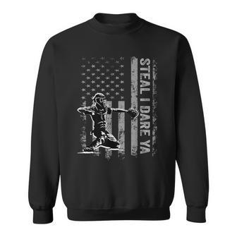 Softball Catcher Baseball Catcher Flag Usa Sweatshirt - Monsterry DE