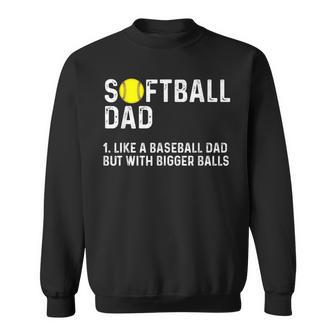 Softball Dad Like A Baseball But With Bigger Balls Sweatshirt - Monsterry