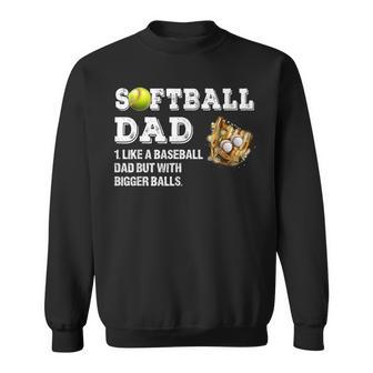 Softball Dad Like A Baseball Dad But With Bigger Balls Sweatshirt - Monsterry
