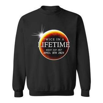 Solar Eclipse 040824 Twice In A Lifetime Moon Phases Sweatshirt - Monsterry UK