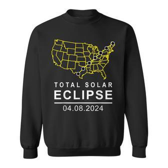 Solar Eclipse 2024 America Totality Path April 8 Usa Map Sweatshirt - Monsterry