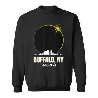 Solar Eclipse 2024 Buffalo Skyline Total Solar Eclipse Sweatshirt | Mazezy