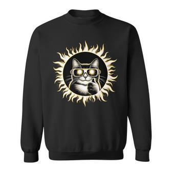 Solar Eclipse 2024 Cat In Solar Glasses Sweatshirt - Monsterry UK