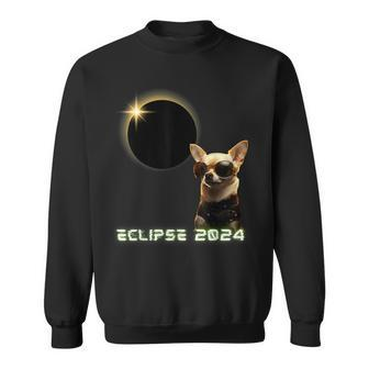 Solar Eclipse 2024 Chihuahua Wearing Glasses Sweatshirt - Seseable