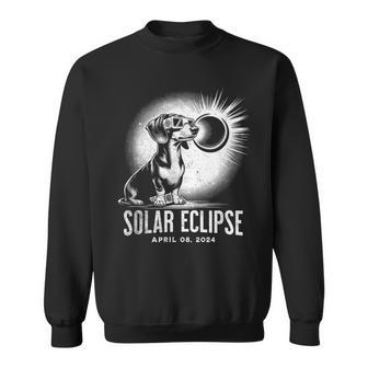 Solar Eclipse 2024 Dachshund Wearing Glasses Sweatshirt - Seseable