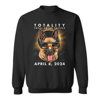 Solar Eclipse 2024 German Shepherd Dog Wearing Glasses Sweatshirt - Monsterry CA