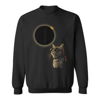 Solar Eclipse 2024 Solar Eclipse Glasses Cat Lovers Sweatshirt - Thegiftio UK