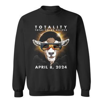 Solar Eclipse 2024 Goat Wearing Eclipse Glasses Sweatshirt - Monsterry