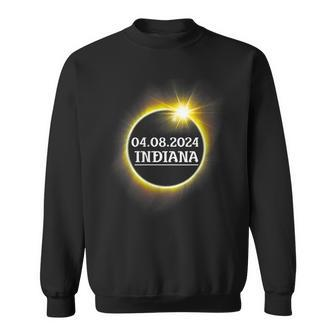 Solar Eclipse 2024 Indiana Usa State Totality Path Souvenir Sweatshirt - Thegiftio UK
