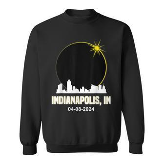 Solar Eclipse 2024 Indianapolis Skyline Indiana Eclipse Sweatshirt - Monsterry UK