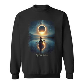 Solar Eclipse 2024 Lake Reflections Solar Eclipse Sweatshirt - Monsterry CA