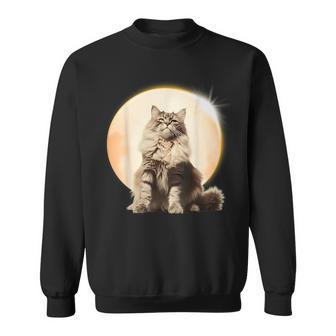Solar Eclipse 2024 Maine Coon Cat America Totality Sweatshirt - Thegiftio UK